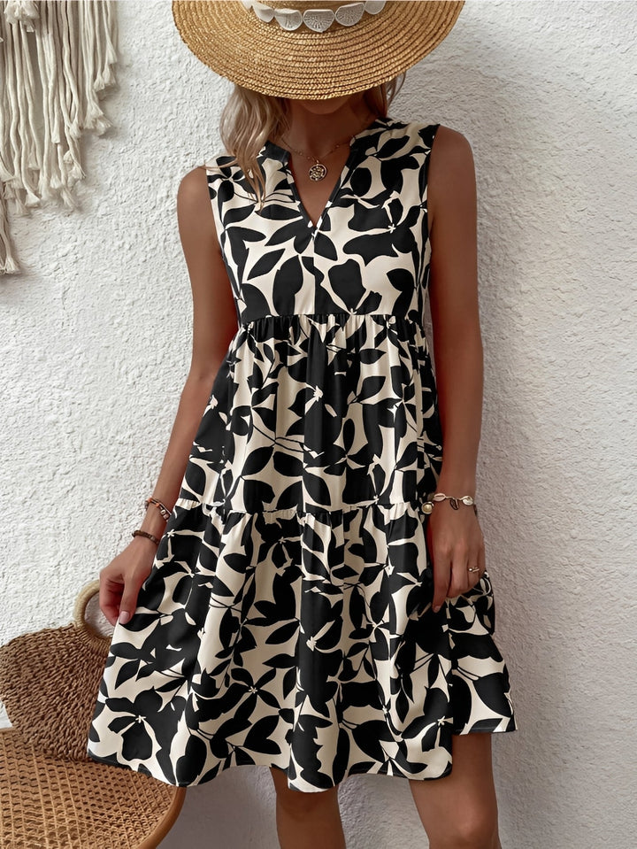 Natalia | Women's Midi Dress with V-Neck Print