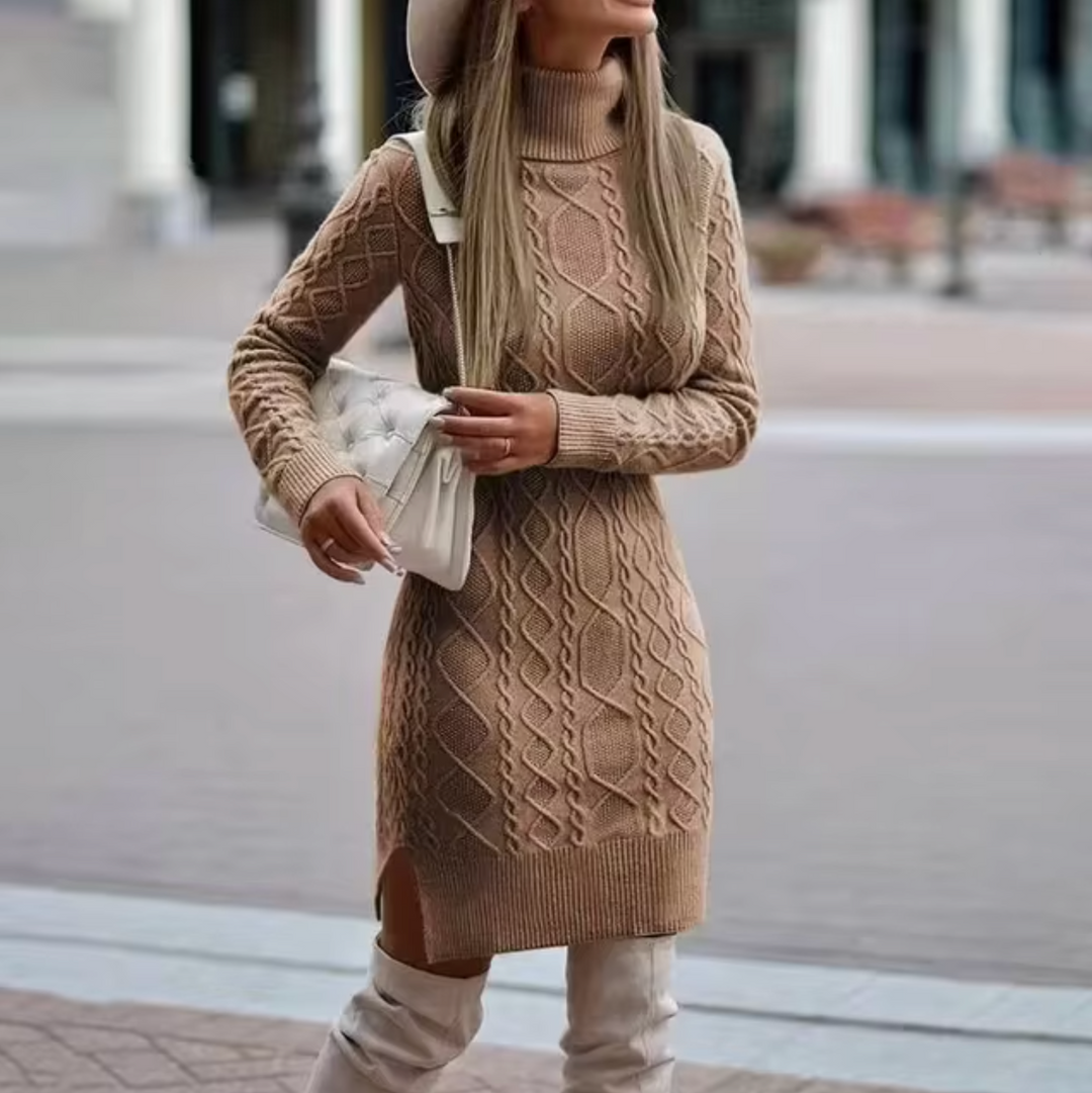 Women's Cable Knit Jumper Dress
