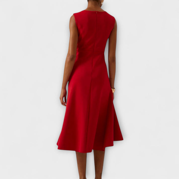 Irena | Asymmetrical Draped Midi Dress