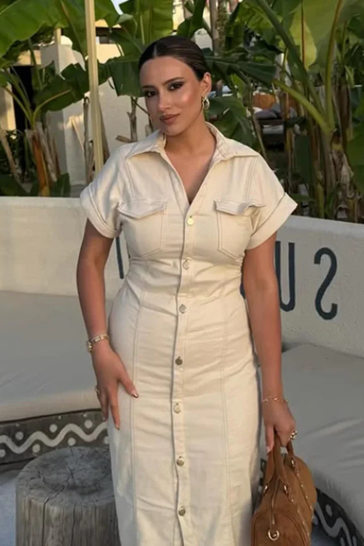 Renata | Fitted Midi Shirt Dress