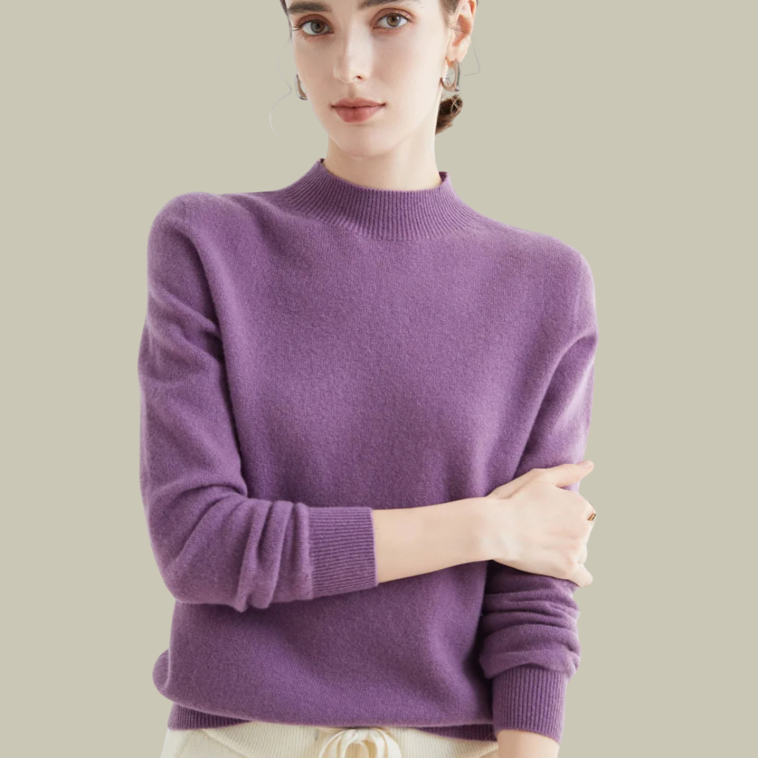 Damenpullover aus Merinowolle mit Rollkragen