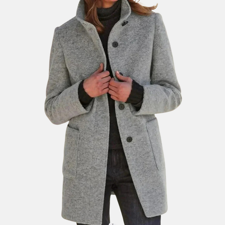 Women's Knee-Length Button-Front Coat