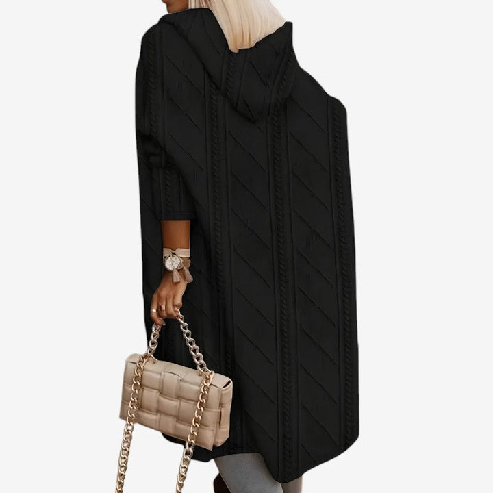 Women's Cable Knit Hooded Cardigan
