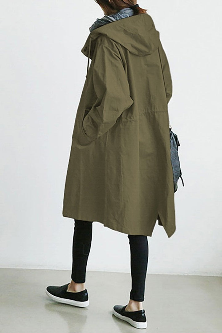 Women's Hooded Jacket with Button Front