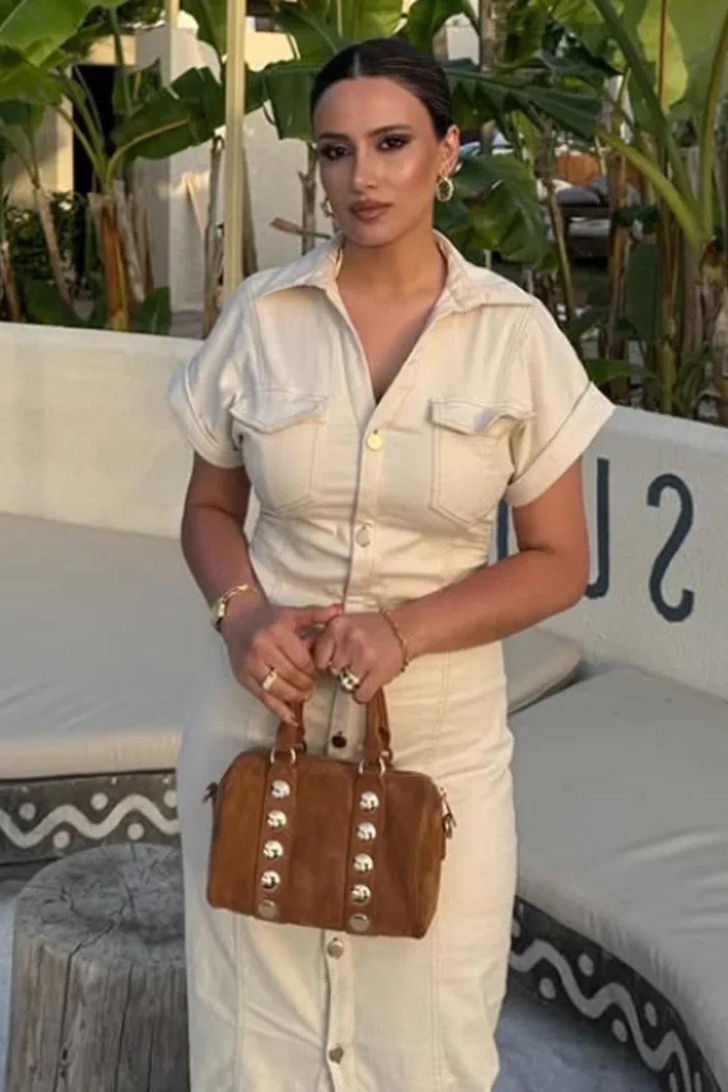Renata | Fitted Midi Shirt Dress