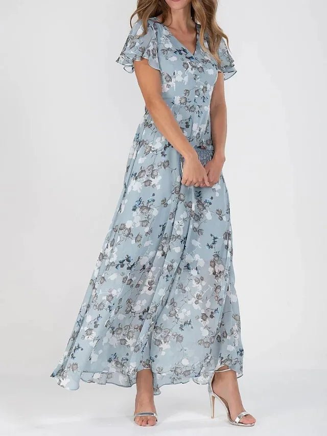 Rose | Women's Maxi Dress with V-Neck Loose Fit