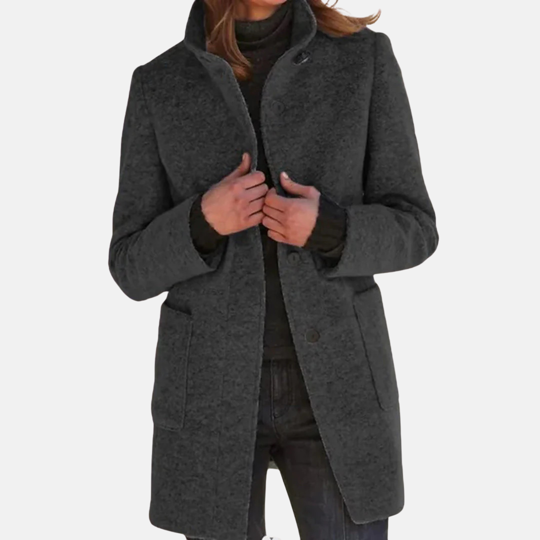 Women's Knee-Length Button-Front Coat