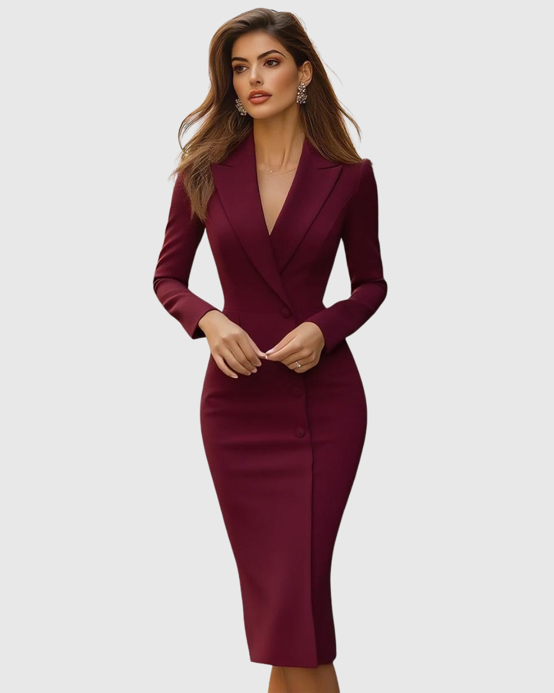 Paula | Women's Midi Dress, Fitted, Elegant