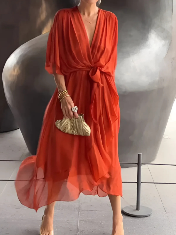 Magda | Elegant Midi Wrap Dress