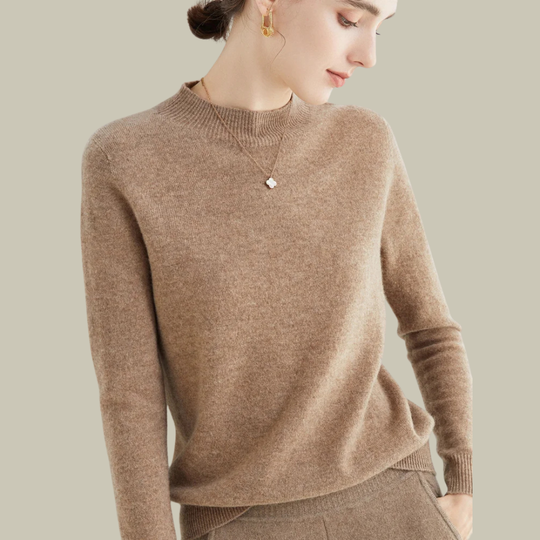 Damenpullover aus Merinowolle mit Rollkragen