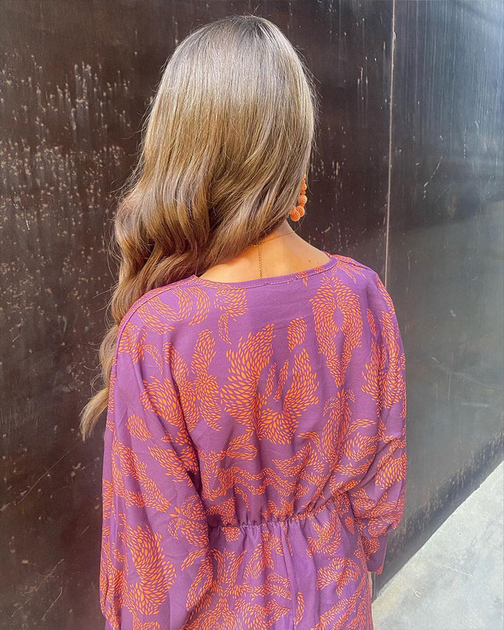 Women's Maxi Dress with Long Sleeves in Boho Style