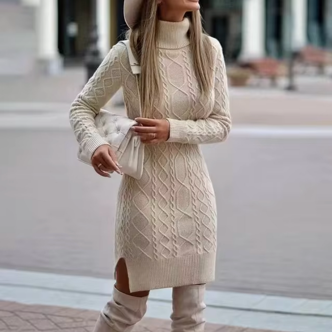 Women's Cable Knit Jumper Dress