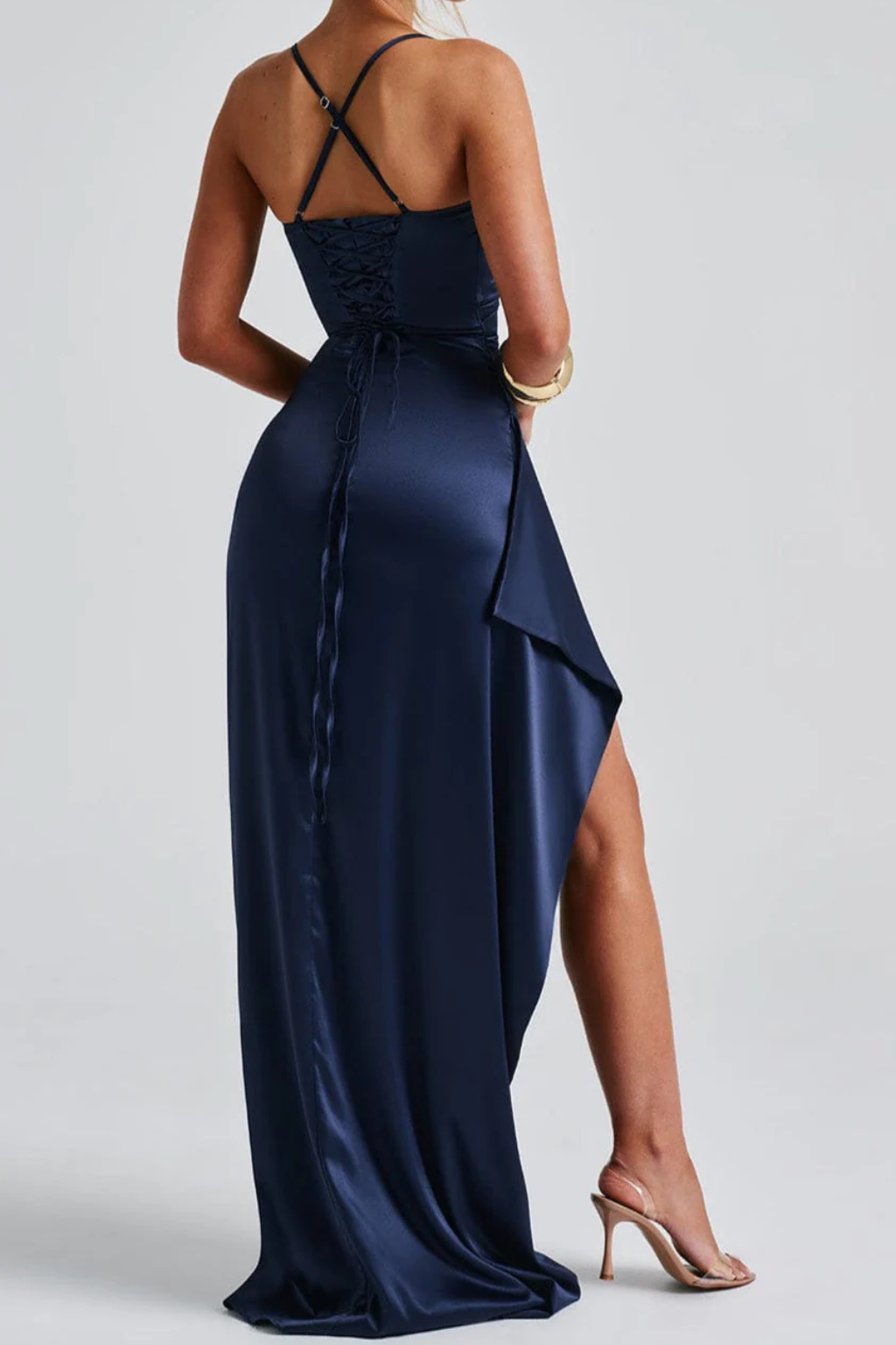 Women's Spaghetti Strap High Slit Maxi Dress