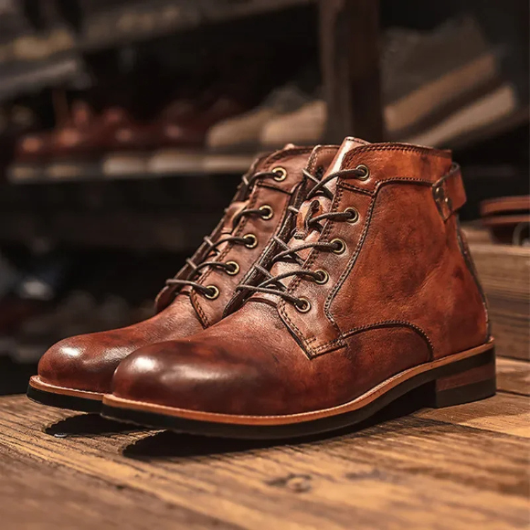 Botines casuales con cordones para hombre