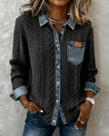 Chemise en jean à manches longues avec empiècements
