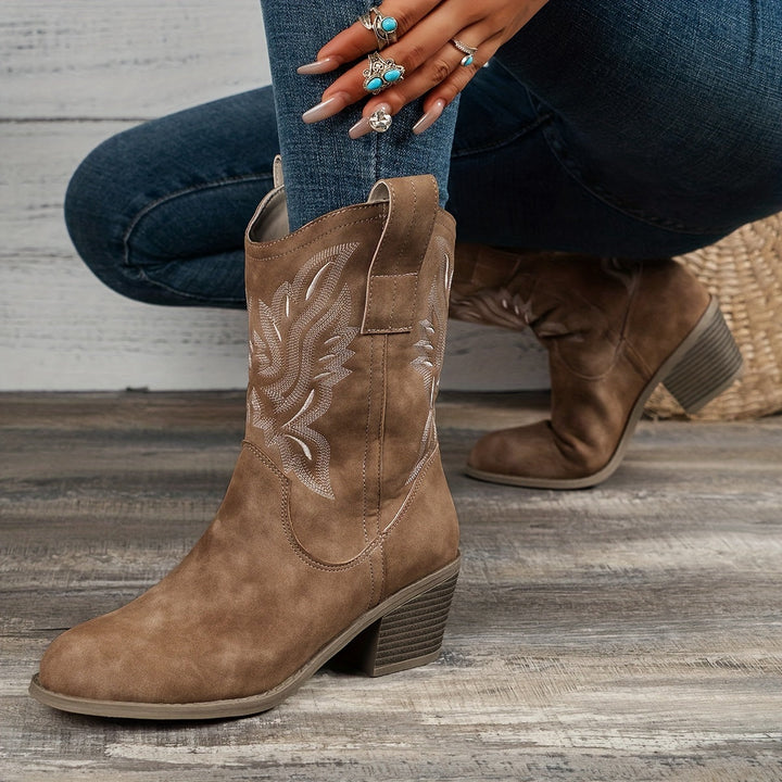 Women's Mid-Calf Western Cowboy Boots