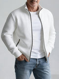 Men's Zip Up Cardigan with Stand Up Collar