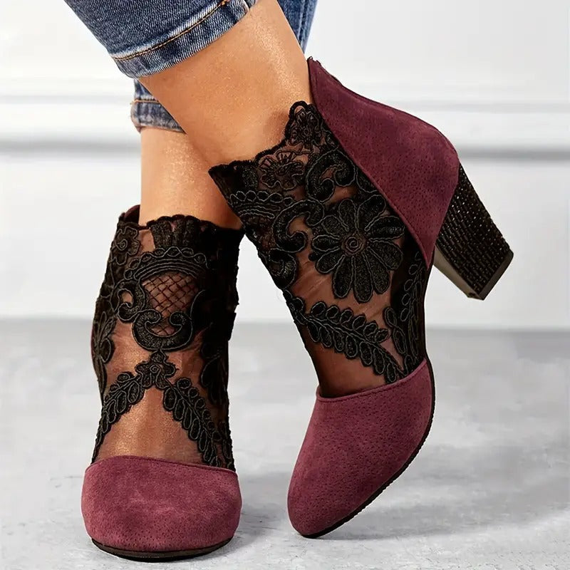 Women's Floral Lace Heels
