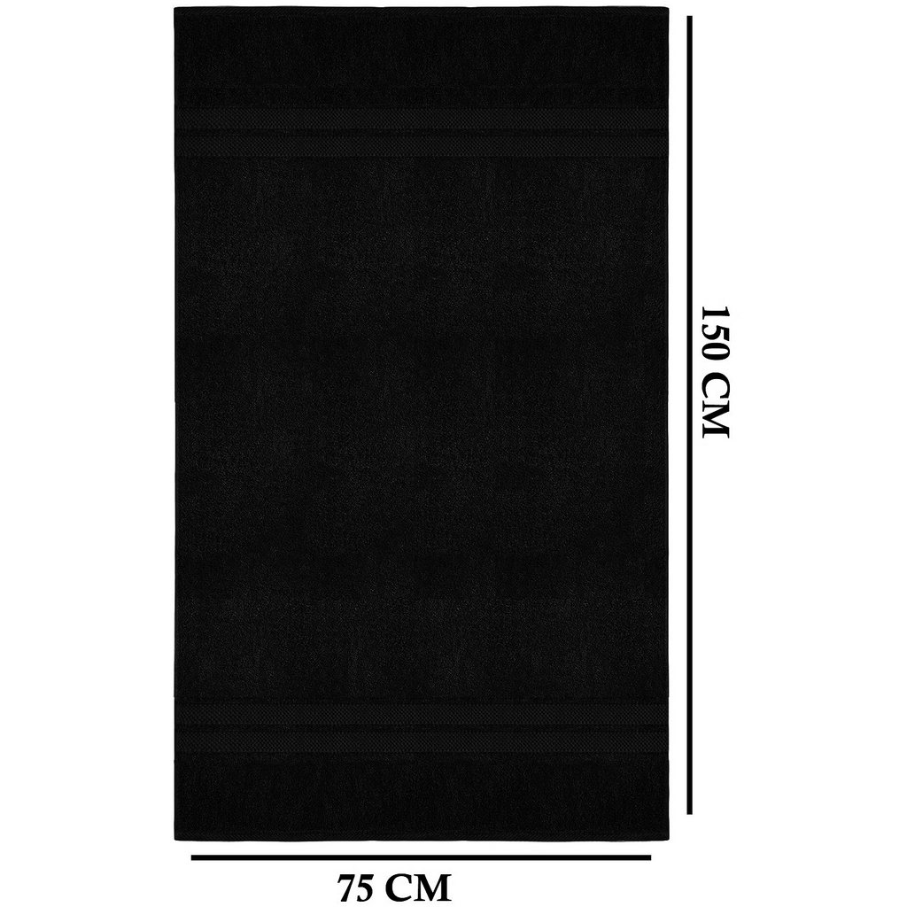 4-Piece Bath Towel Set with Quick-Dry Cotton Terry and Dobby Border - Image 11