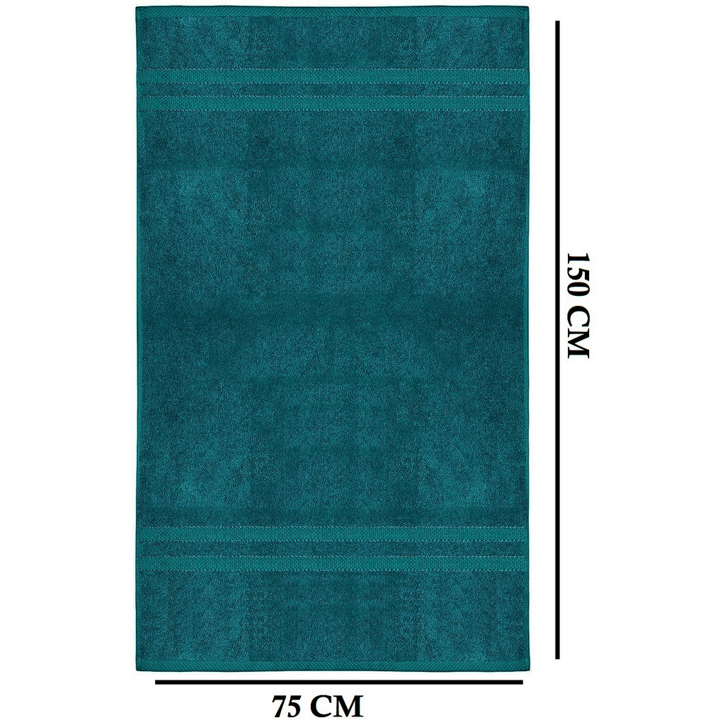 4-Piece Bath Towel Set with Quick-Dry Cotton Terry and Dobby Border - Image 20