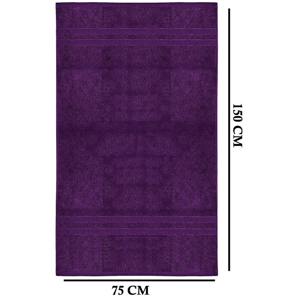 4-Piece Bath Towel Set with Quick-Dry Cotton Terry and Dobby Border - Image 23