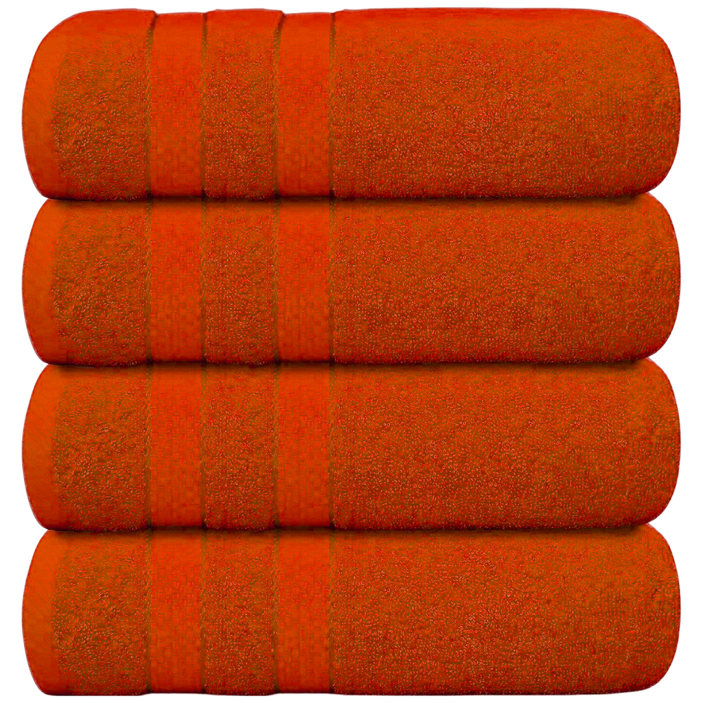 4-Piece Bath Towel Set with Quick-Dry Cotton Terry and Dobby Border - Image 25