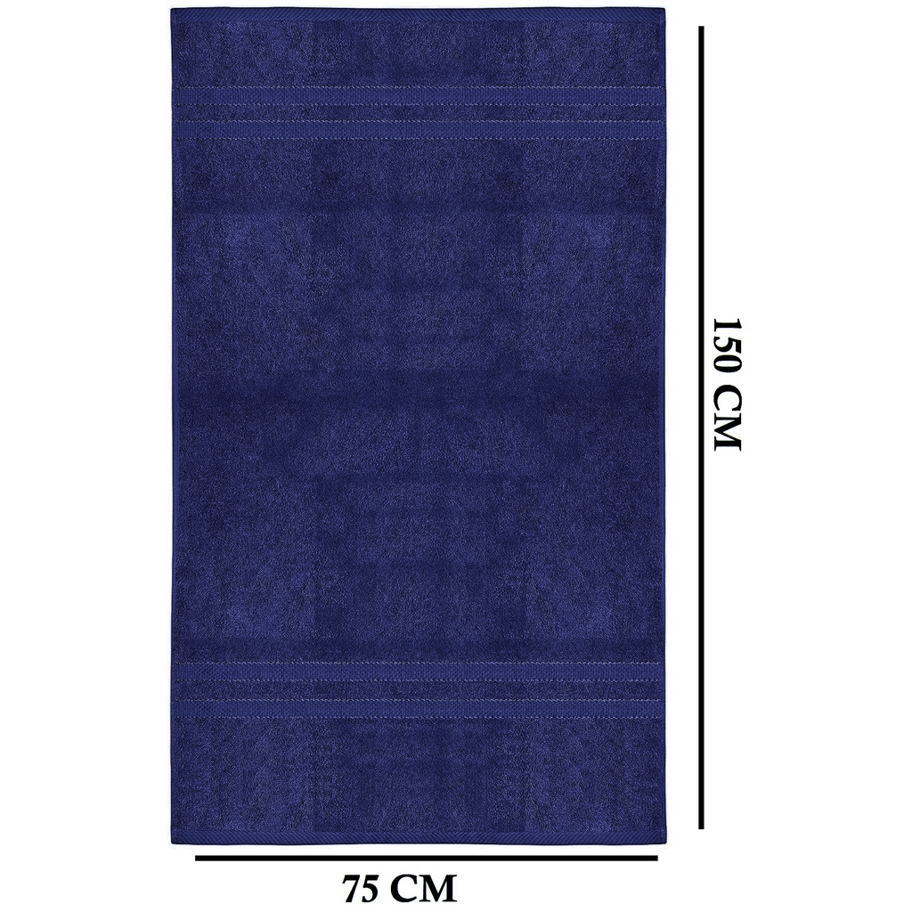 4-Piece Bath Towel Set with Quick-Dry Cotton Terry and Dobby Border - Image 32