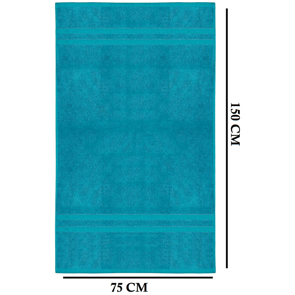 4-Piece Bath Towel Set with Quick-Dry Cotton Terry and Dobby Border - Image 35