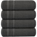 4-Piece Bath Towel Set with Quick-Dry Cotton Terry and Dobby Border - Image 37