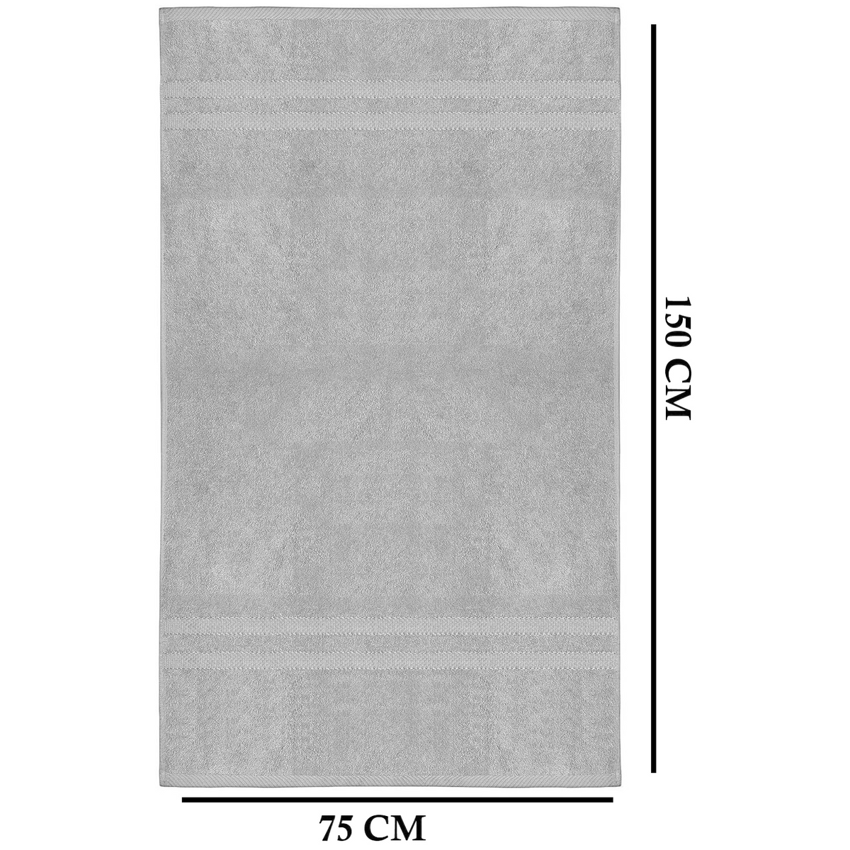 4-Piece Bath Towel Set with Quick-Dry Cotton Terry and Dobby Border - Image 5