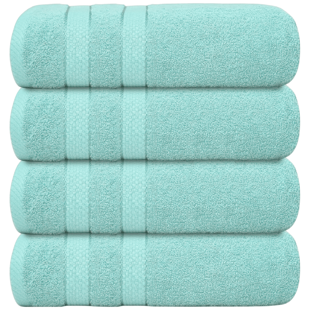 4-Piece Bath Towel Set with Quick-Dry Cotton Terry and Dobby Border - Image 7