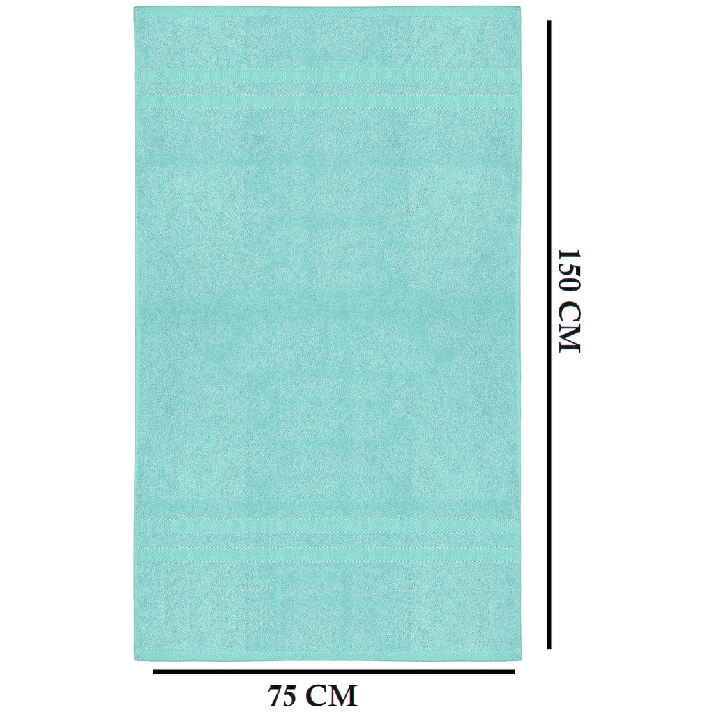 4-Piece Bath Towel Set with Quick-Dry Cotton Terry and Dobby Border - Image 8