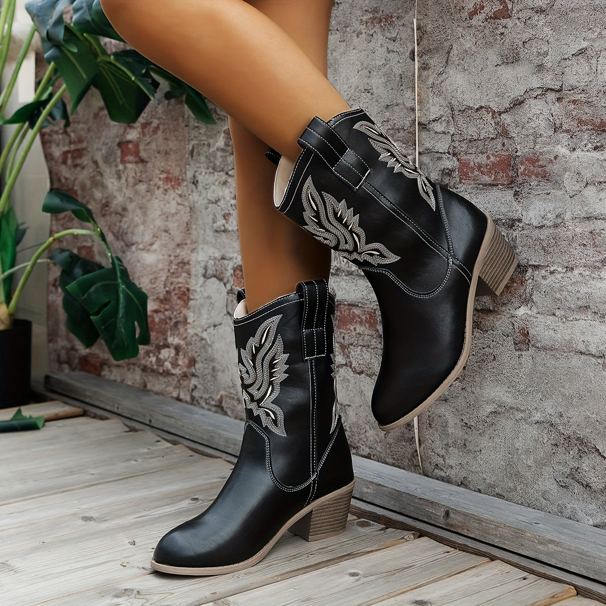 Women's Mid-Calf Western Cowboy Boots
