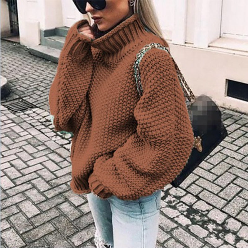 Women's Chunky Knit Turtleneck Jumper