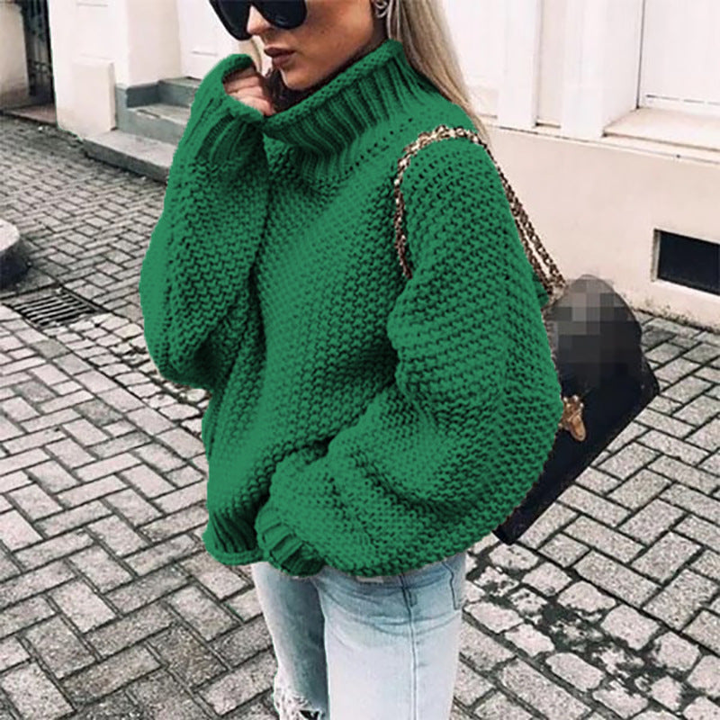 Women's Chunky Knit Turtleneck Jumper