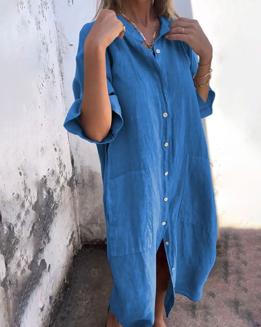 Justyna | Boho Shirt Dress with Tie