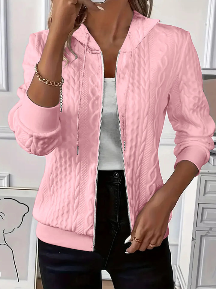 Women's Jacquard Hooded Zip Jacket