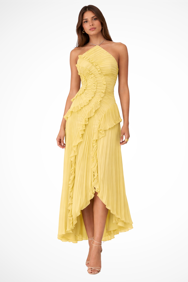 Women's Wedding Guest Ruffle Maxi Dress
