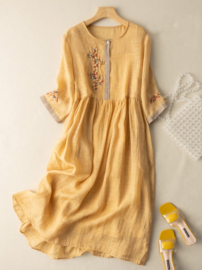 Midi Embroidered Summer Dress