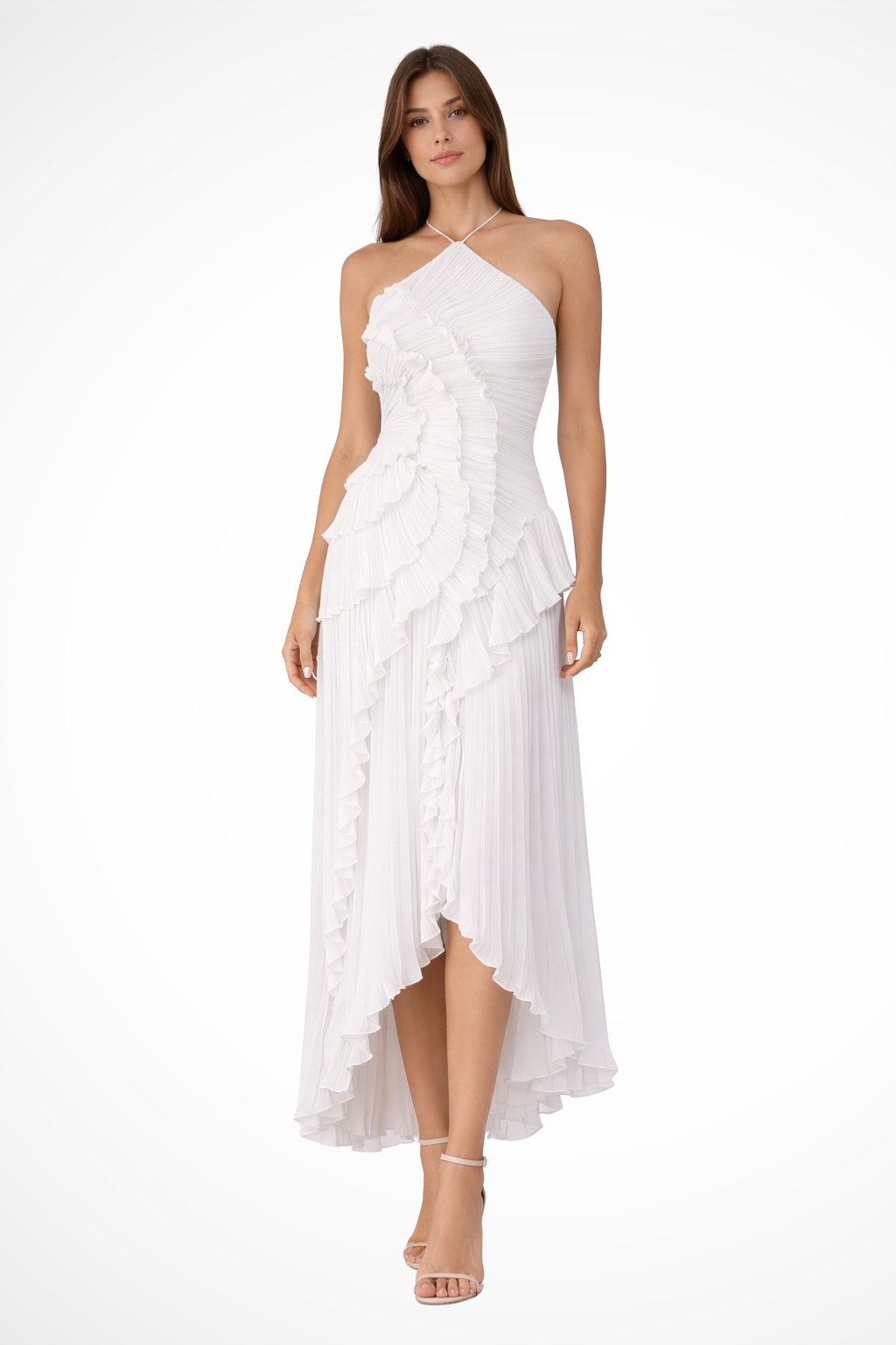 Women's Wedding Guest Ruffle Maxi Dress