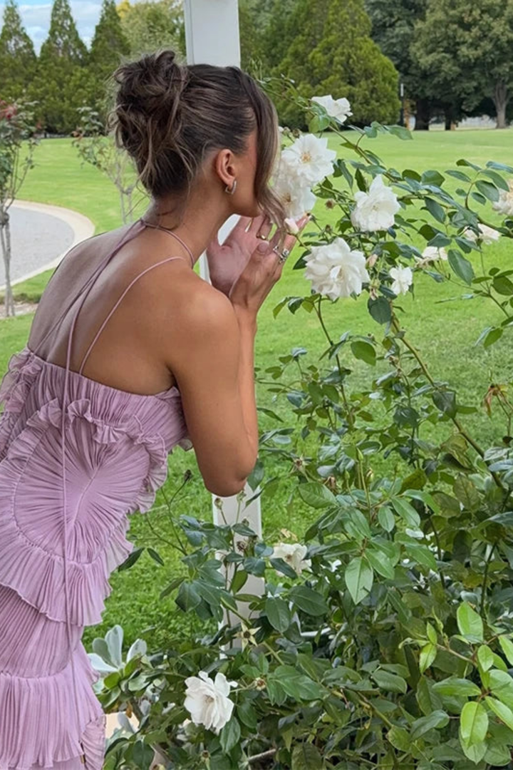 Women's Wedding Guest Ruffle Maxi Dress