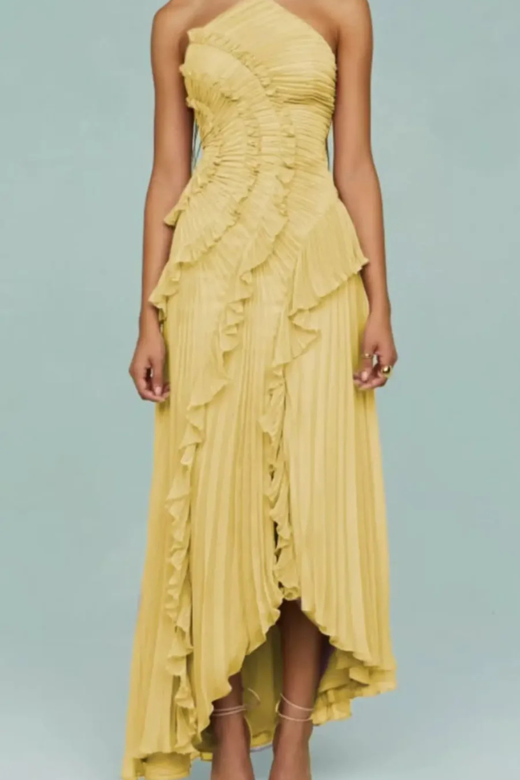 Women's Wedding Guest Ruffle Maxi Dress
