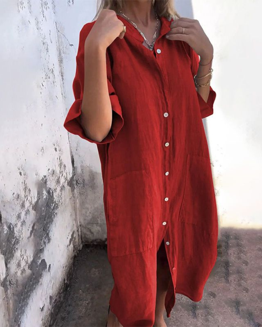 Justyna | Boho Shirt Dress with Tie