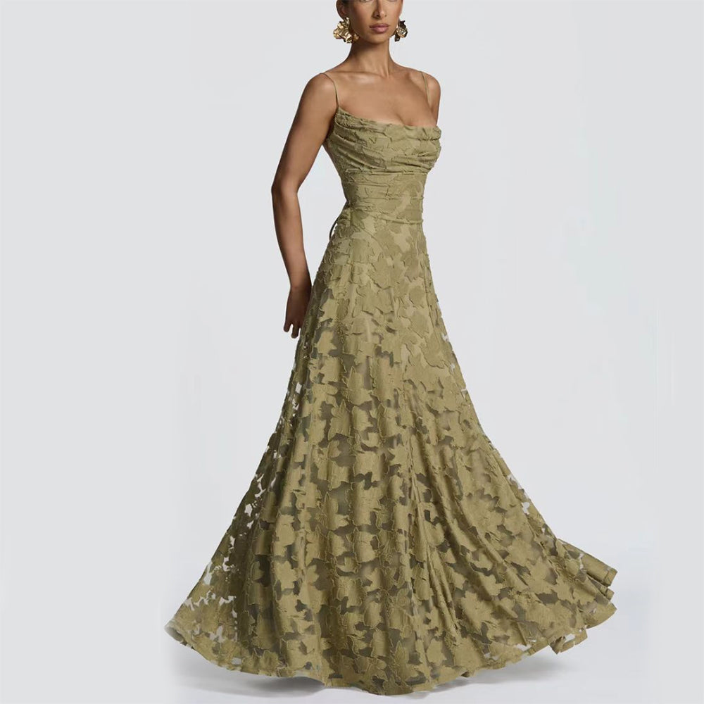Women's Backless Lace-Up Party Dress