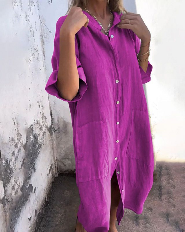 Justyna | Boho Shirt Dress with Tie