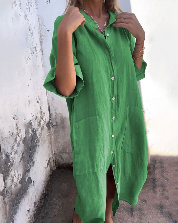 Justyna | Boho Shirt Dress with Tie
