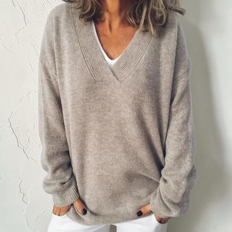 Women's V Neck Knit Jumper
