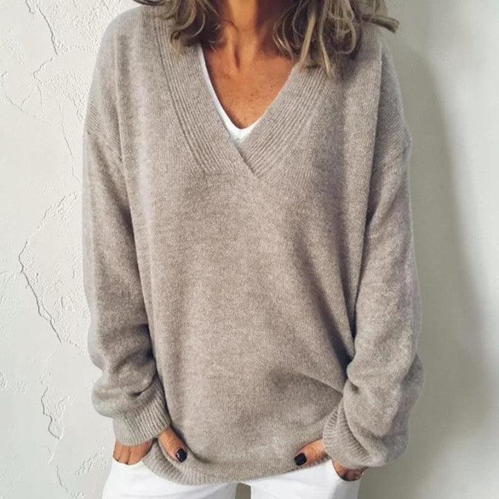 Women's V Neck Knit Jumper