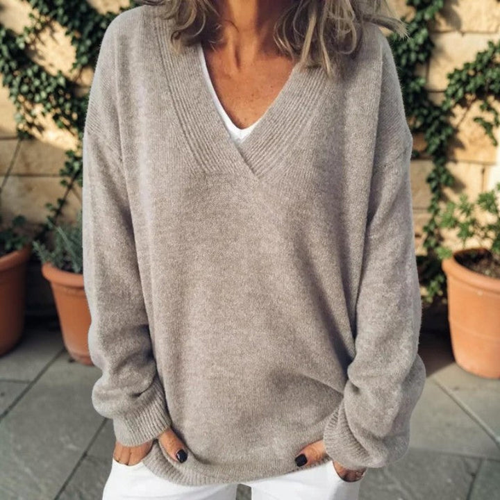 Women's V Neck Knit Jumper