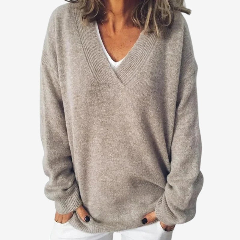 Women's V Neck Knit Jumper